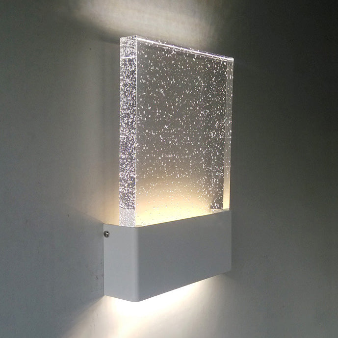 Lisslune | Bubble Crystal Rectangular LED Wall Light Modern 1 Light Black/White Wall Light for Living Room Hotel