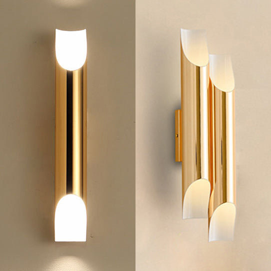 Lisslune | Gold/Black/White Tube Wall Lamp Wall Light Modern Style 2/4 Lights Metal Wall Mounted Lamp for Living Room