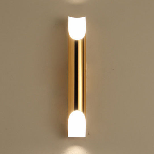 Lisslune | Gold/Black/White Tube Wall Lamp Wall Light Modern Style 2/4 Lights Metal Wall Mounted Lamp for Living Room