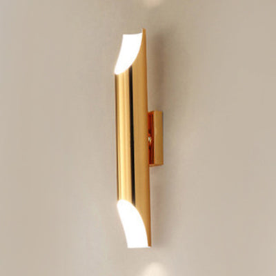 Lisslune | Gold/Black/White Tube Wall Lamp Wall Light Modern Style 2/4 Lights Metal Wall Mounted Lamp for Living Room