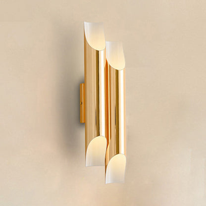 Lisslune | Gold/Black/White Tube Wall Lamp Wall Light Modern Style 2/4 Lights Metal Wall Mounted Lamp for Living Room