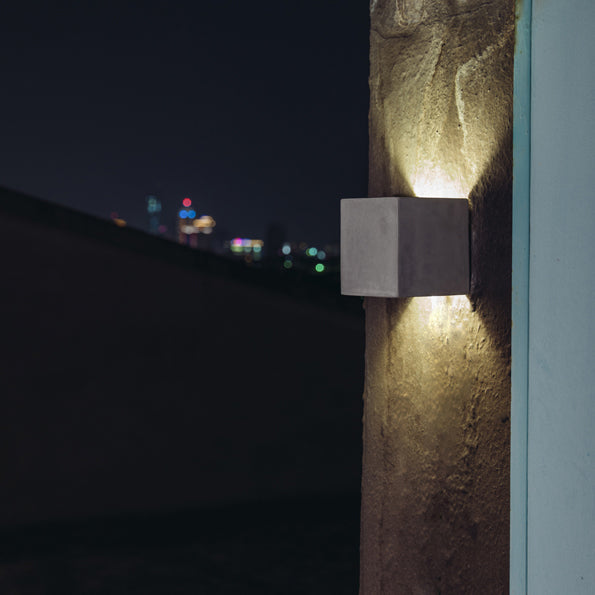 Lisslune | 4"/8" Width Cube Wall Lamp Wall Light in Nordic Style Concrete 1 Light Gray Wall Light