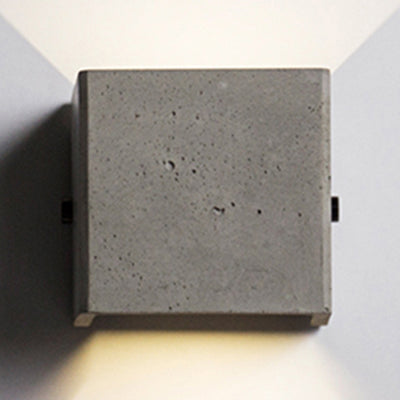 Lisslune | 4"/8" Width Cube Wall Lamp Wall Light in Nordic Style Concrete 1 Light Gray Wall Light