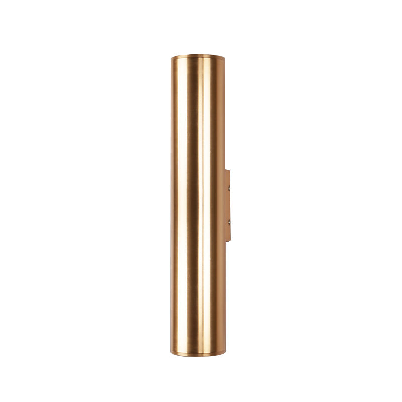 Skørter | Gold Cylinder Wall Lamp Fixture Modern Style 2"/3" Width LED Metal Wall Lamp in Gold for Corridor