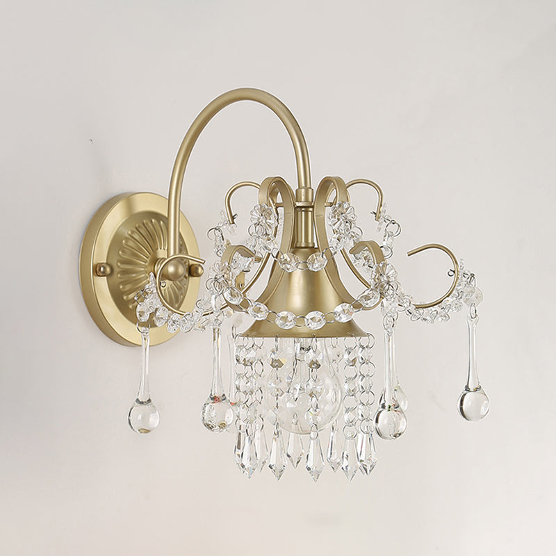 Lisslune | Crystal Gold Wall Light Sconce Geometric 1 Head Contemporary Wall Mounted Lighting