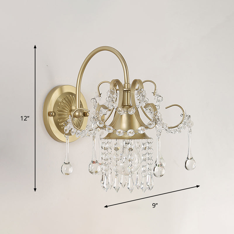 Lisslune | Crystal Gold Wall Light Sconce Geometric 1 Head Contemporary Wall Mounted Lighting