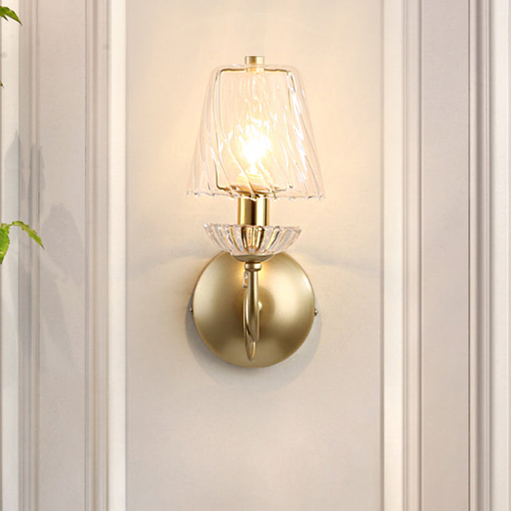 Lisslune | Cone large space wall light fixture modern glass 1 head gold wall-mounted lamp
