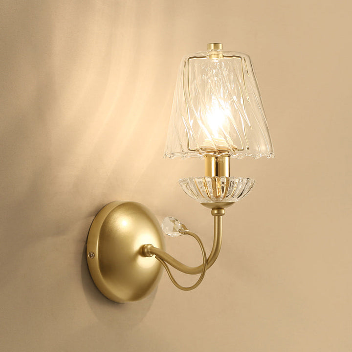 Lisslune | Cone large space wall light fixture modern glass 1 head gold wall-mounted lamp