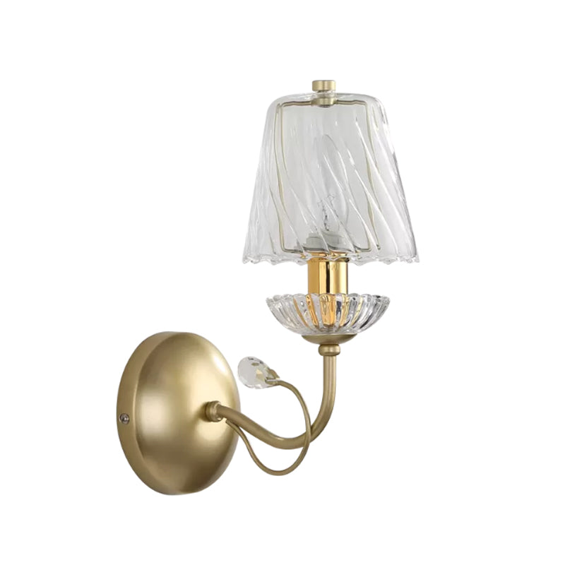 Lisslune | Cone large space wall light fixture modern glass 1 head gold wall-mounted lamp
