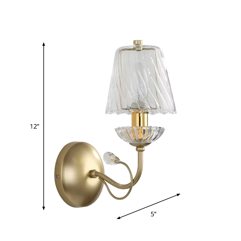 Lisslune | Cone large space wall light fixture modern glass 1 head gold wall-mounted lamp
