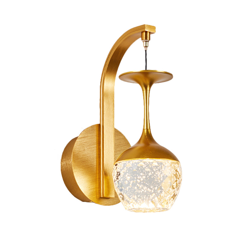 Skørter | 1/2 Cup Wall Mounted Lamp with Taper Crystal Traditional Salon Wall Lamp Lighting in Gold