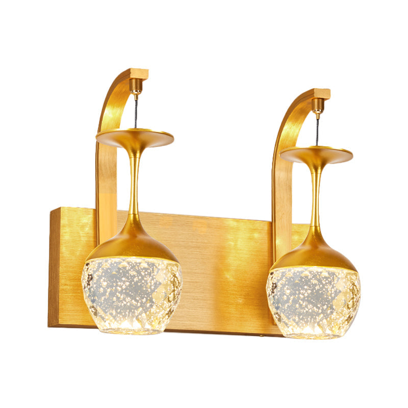 Skørter | 1/2 Cup Wall Mounted Lamp with Taper Crystal Traditional Salon Wall Lamp Lighting in Gold