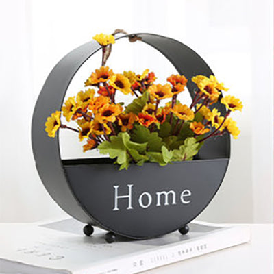 Skørter | Metal Circular Hanging Wall Lamp Scandinavian Flower/Plant Accent String Light for Restaurant Tea Shop