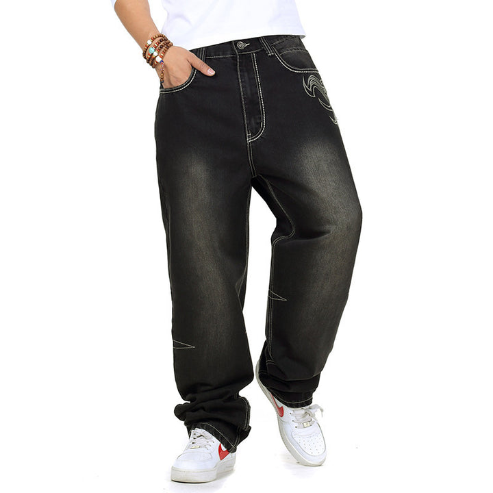 Men's casual baggy jeans with innovative seams Lisslune
