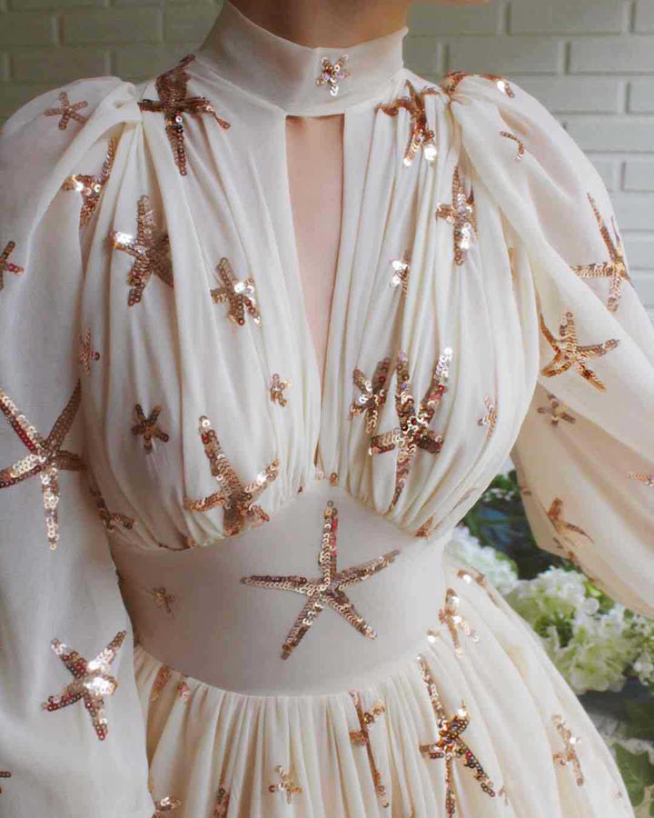 Women's Elegant Evening Dress with Opulent Transparency and Sparkling Sequins Lisslune