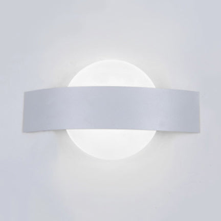 Lisslune | Round/Rectangular Acrylic Wall Lamp Modern LED Black/White Finish Wall Lamp with Metal Back in White/Warm Light