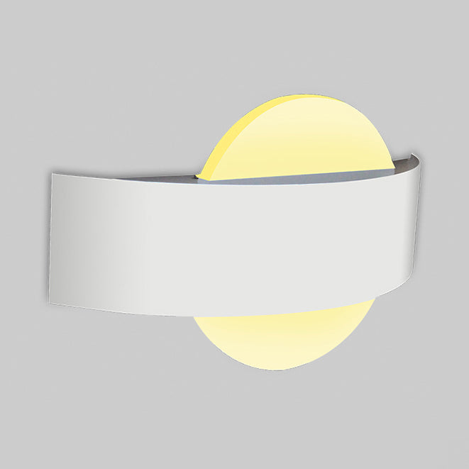 Lisslune | Round/Rectangular Acrylic Wall Lamp Modern LED Black/White Finish Wall Lamp with Metal Back in White/Warm Light