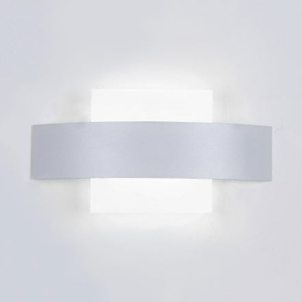 Lisslune | Round/Rectangular Acrylic Wall Lamp Modern LED Black/White Finish Wall Lamp with Metal Back in White/Warm Light