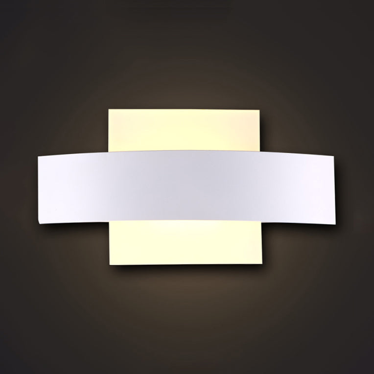 Lisslune | Round/Rectangular Acrylic Wall Lamp Modern LED Black/White Finish Wall Lamp with Metal Back in White/Warm Light