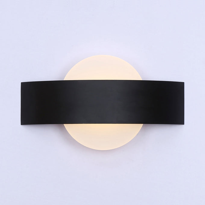 Lisslune | Round/Rectangular Acrylic Wall Lamp Modern LED Black/White Finish Wall Lamp with Metal Back in White/Warm Light