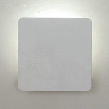 Lisslune | LED Bedroom Wall Light with Square Aluminum Shade White Wall-Mounted Lamp in Warm/White Light