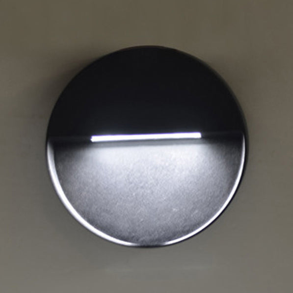 Lisslune | LED Veranda Wall Lamp with Round/Rectangular Aluminum Shade Black Wall Lighting in White/Warm Lights