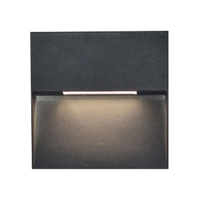 Lisslune | LED Veranda Wall Lamp with Round/Rectangular Aluminum Shade Black Wall Lighting in White/Warm Lights