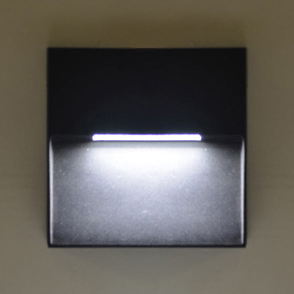 Lisslune | LED Veranda Wall Lamp with Round/Rectangular Aluminum Shade Black Wall Lighting in White/Warm Lights