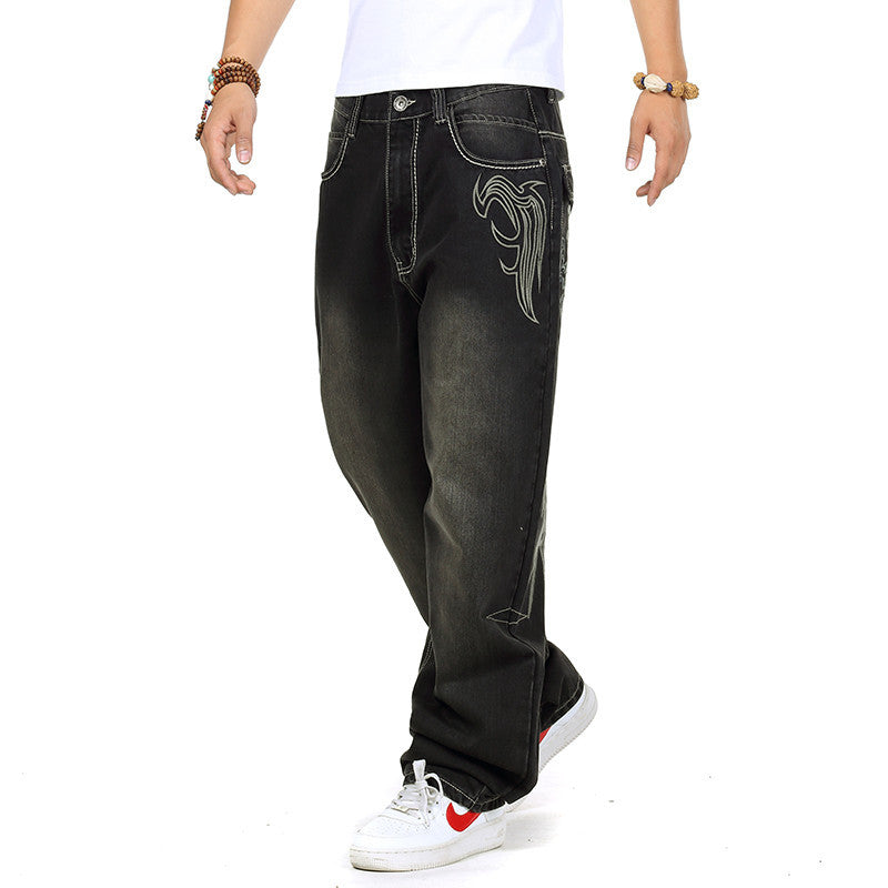 Men's casual baggy jeans with innovative seams Lisslune