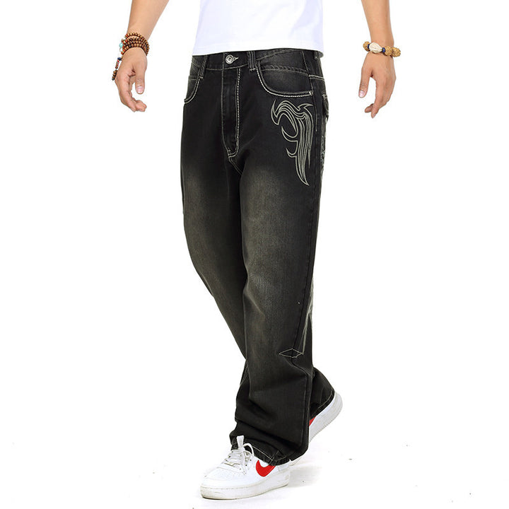 Men's casual baggy jeans with innovative seams Lisslune
