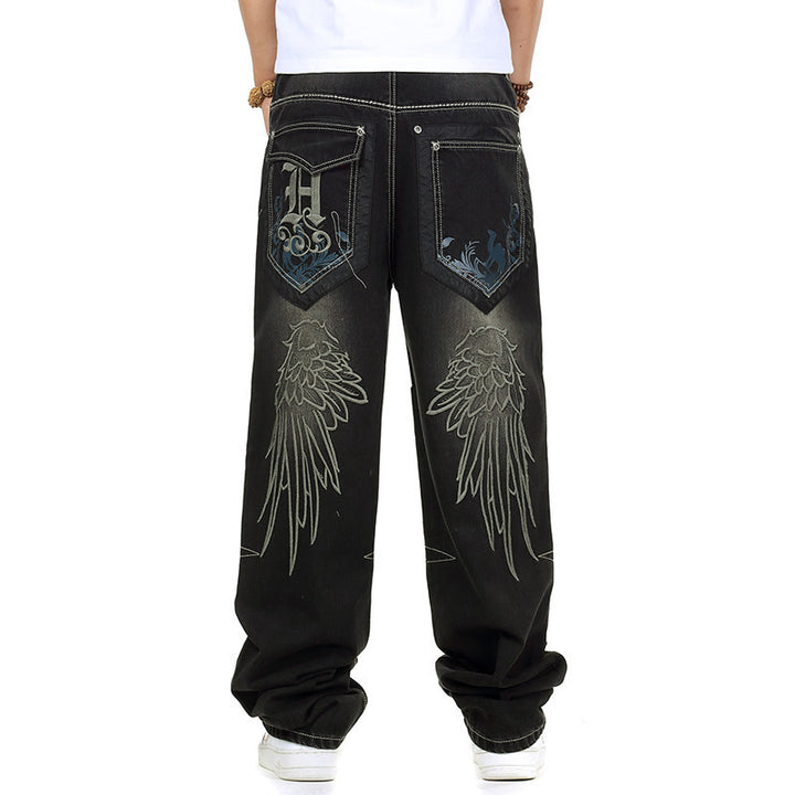 Men's casual baggy jeans with innovative seams Lisslune