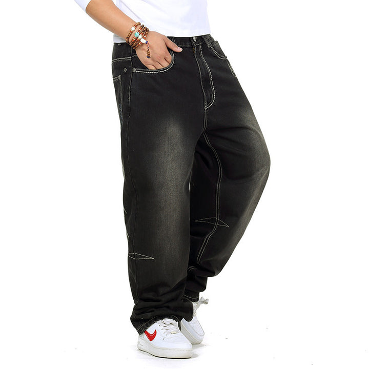 Men's casual baggy jeans with innovative seams Lisslune