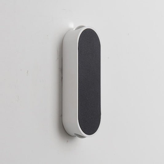 Lisslune | Simple stylish oval wall lamp made of aluminum LED bedroom wall lamp in black, warm/white light