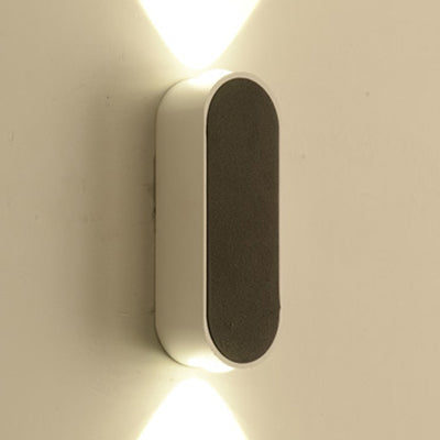 Lisslune | Simple stylish oval wall lamp made of aluminum LED bedroom wall lamp in black, warm/white light