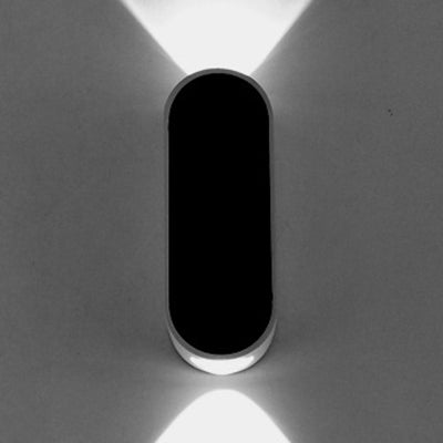 Lisslune | Simple stylish oval wall lamp made of aluminum LED bedroom wall lamp in black, warm/white light