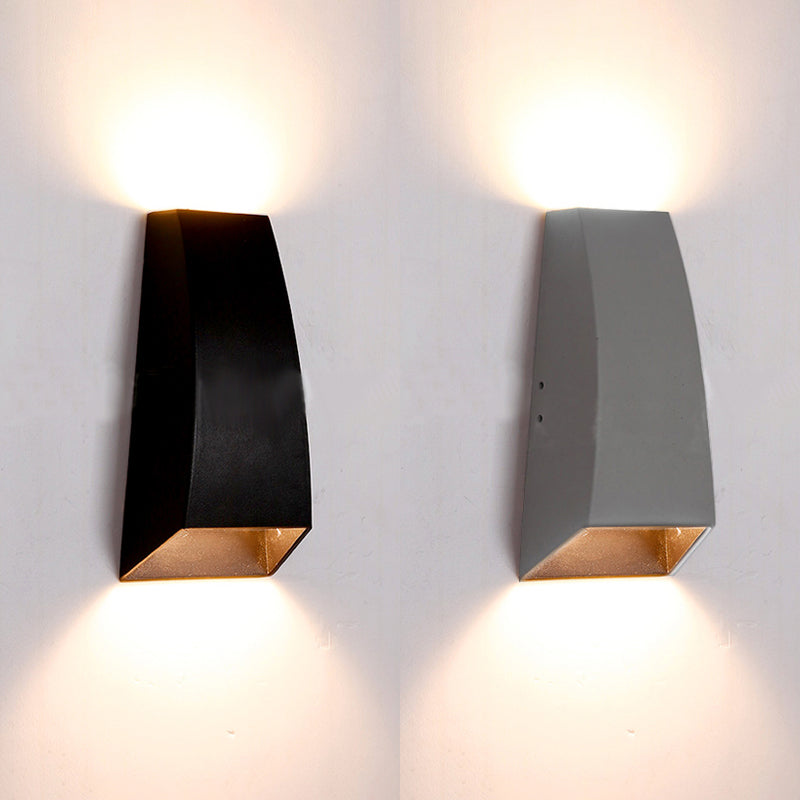 Lisslune | Black/Grey Geometric Wall Sconce Lamp Modern Style LED Aluminium Wall Light Fixture in White/Warm Light