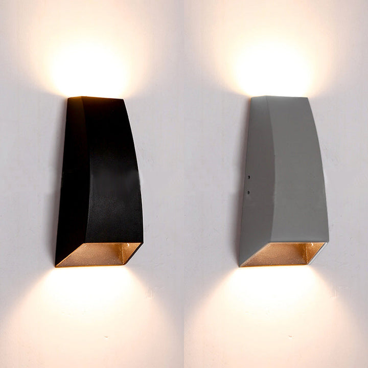 Lisslune | Black/Grey Geometric Wall Sconce Lamp Modern Style LED Aluminium Wall Light Fixture in White/Warm Light