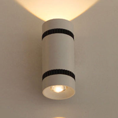 Lisslune | White Cylinder Shade Wall Light Sconce in Contemporary Style 2-Head Aluminum Wall Light for Outdoors