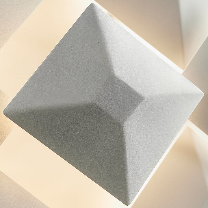 Lisslune | Modernist 1/3-Light Wall Lamp with Metal Shade Black/White Geometric Wall Light for Staircase