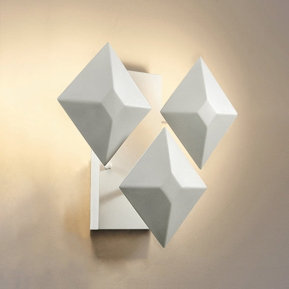 Lisslune | Modernist 1/3-Light Wall Lamp with Metal Shade Black/White Geometric Wall Light for Staircase