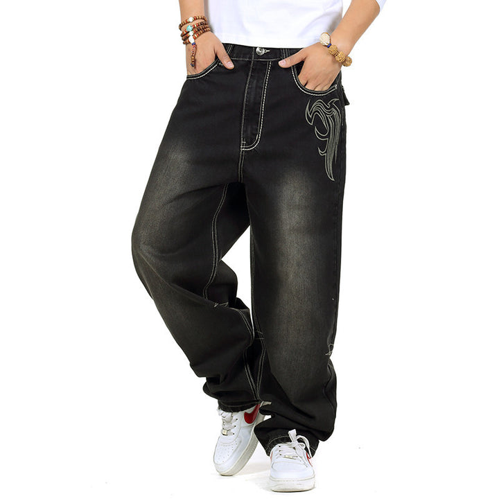 Men's casual baggy jeans with innovative seams Lisslune