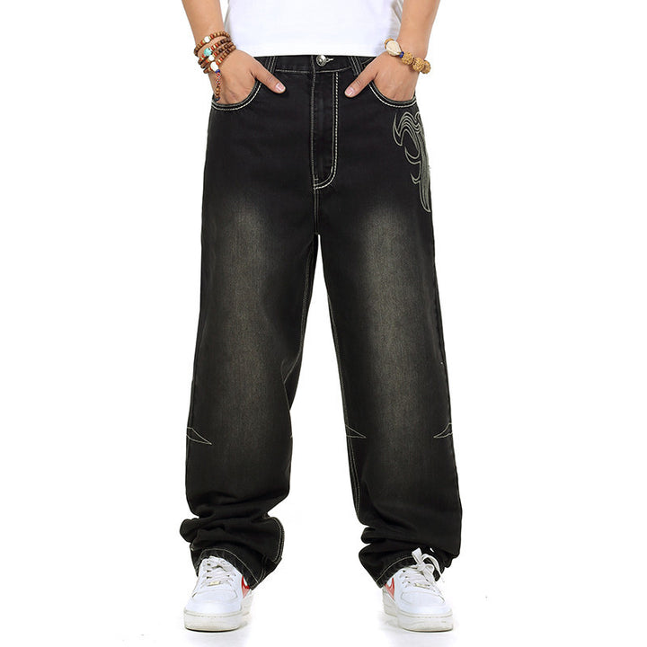 Men's casual baggy jeans with innovative seams Lisslune