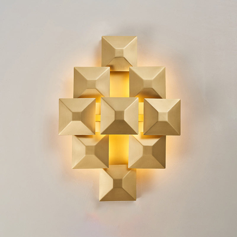 Lisslune | Modernist 1/3-Light Wall Lamp with Metal Shade Black/White Geometric Wall Light for Staircase