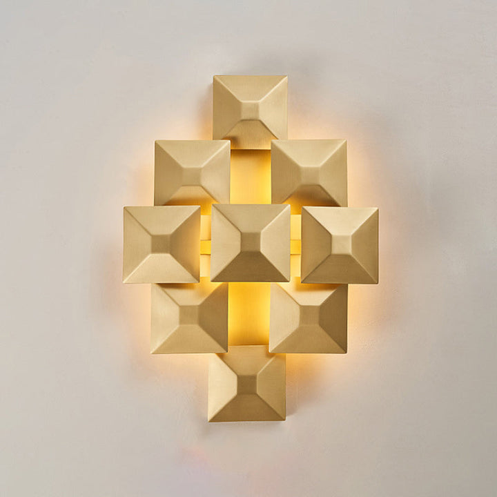 Lisslune | Modernist 1/3-Light Wall Lamp with Metal Shade Black/White Geometric Wall Light for Staircase