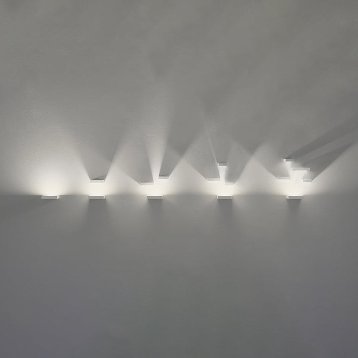 Lisslune | White rectangular wall flood light simple style 1/2-light metallic wall lamp for stairwell