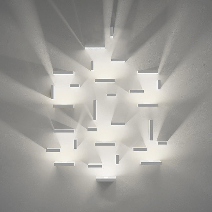 Lisslune | White rectangular wall flood light simple style 1/2-light metallic wall lamp for stairwell
