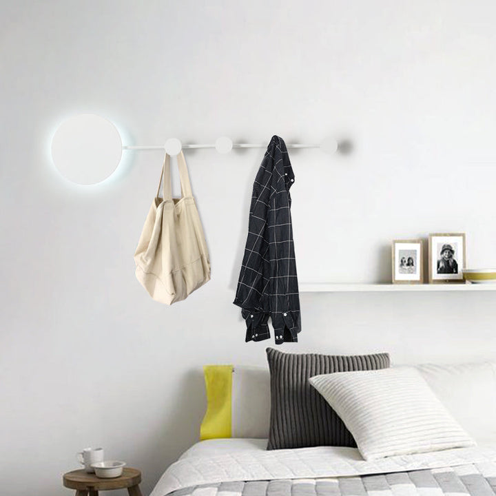Lisslune | 27.5"/39" Width Black/White Round LED Wall Lamp Simplicity LED Acrylic Wall Light in Warm/White Light with Hangers