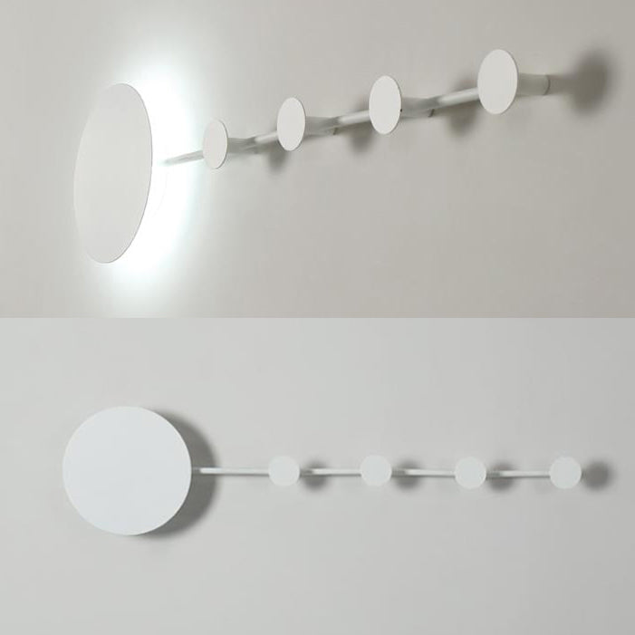 Lisslune | 27.5"/39" Width Black/White Round LED Wall Lamp Simplicity LED Acrylic Wall Light in Warm/White Light with Hangers