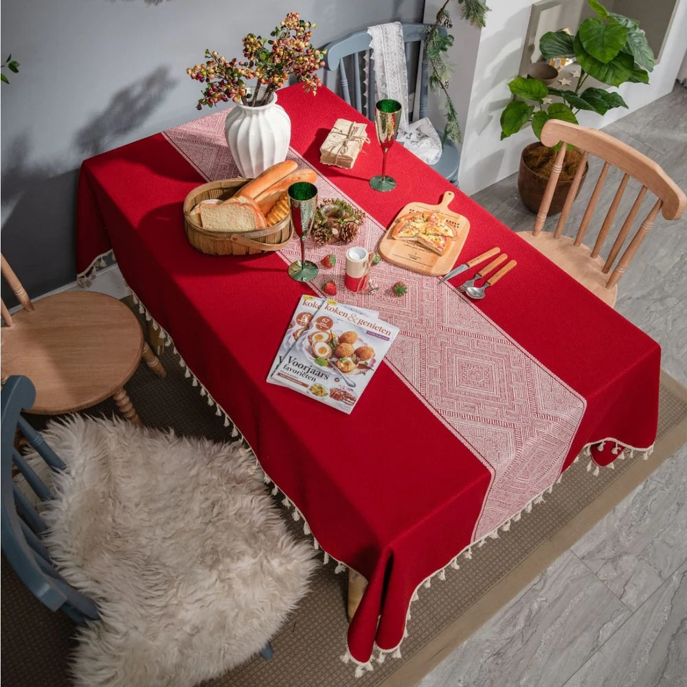 Lisslune | Glisstra Geometric Tassel Tablecloth