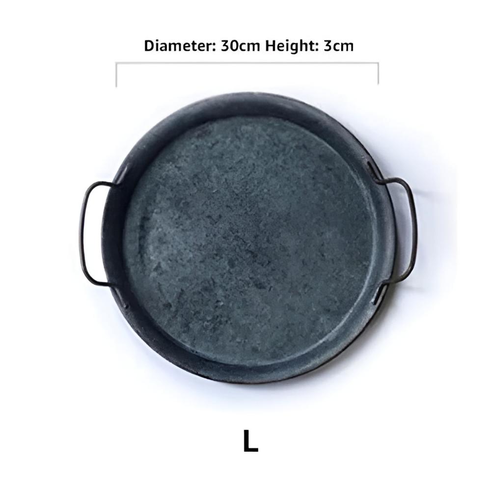 Lisslune | Retro Round Metal Dinner Serving Trays
